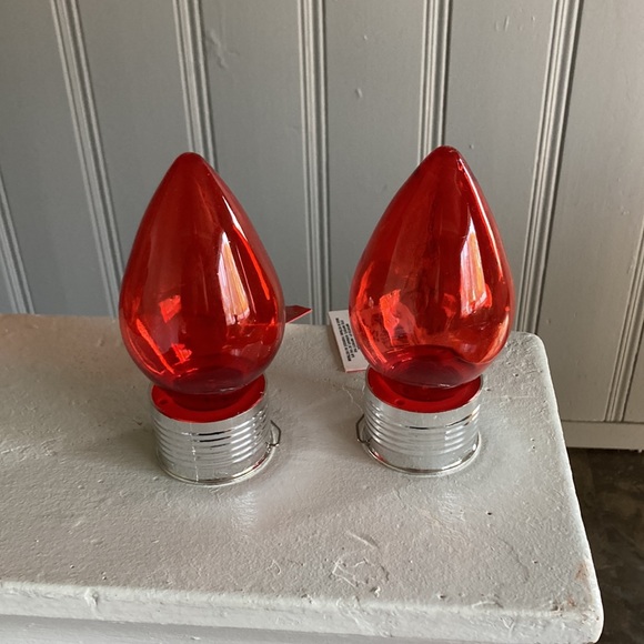 NWT SET of 2 - RED - Solar LED Hanging C9 Bulb Outdoor Decoration Lights - Picture 4 of 8